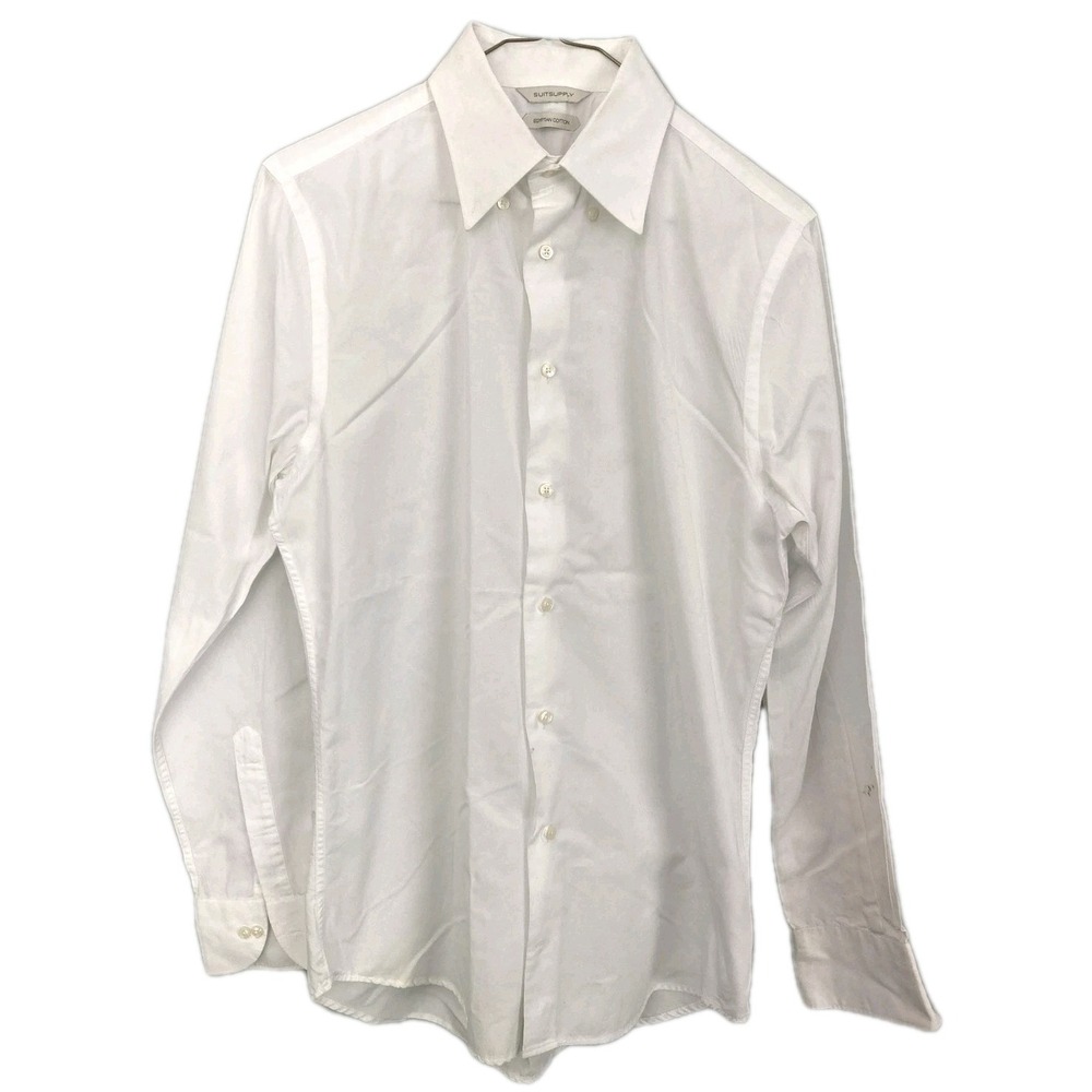 Suitsupply Shirt Men 15.5/39 White Extra Slim Fit Long Sleeve Egyptian Cotton